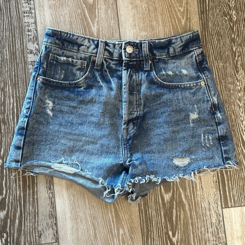 Wild Fable Sz 2 Cut Off Button Fly Blue Jean Denim Shorts